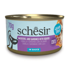 Schesir Grill Wholefood Cat Can Macarel And Sardineswith Squid 70g